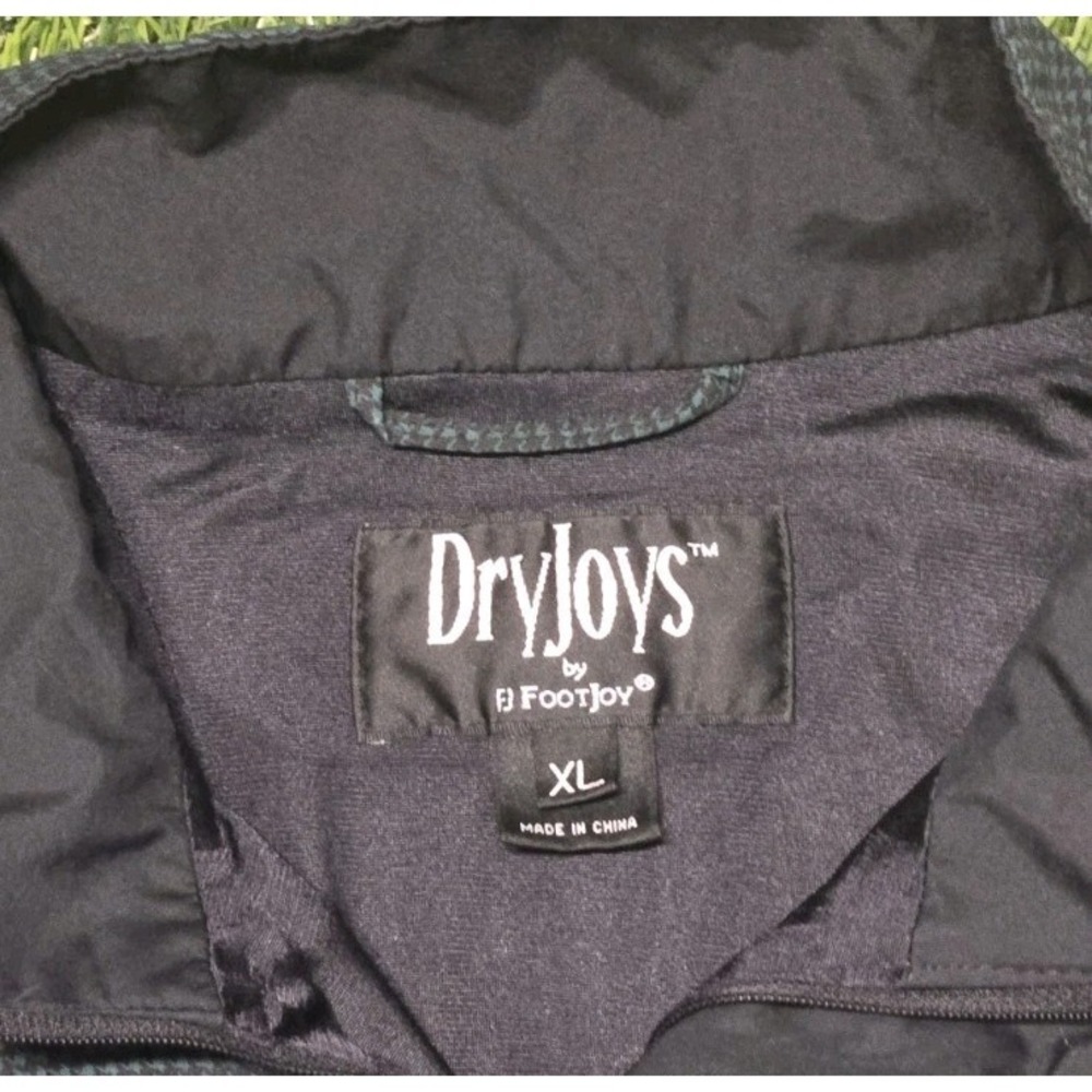 FootJoy DryJoys Golf Pullover Mens XL Green Houndstooth Windshirt Rain Jacket FJ - Picture 2 of 8